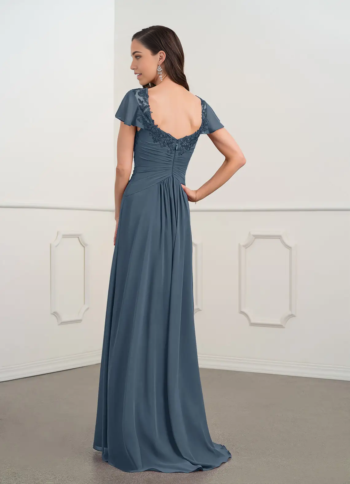 Wholesa A-Line Appliques Lace Chiffon Dress formal dresses evening dress Mother of the Bride Dresses