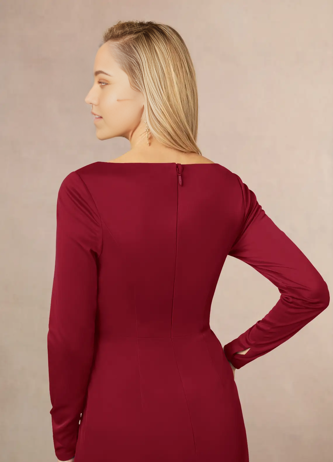 Wholesa Mermaid V-Neck Pleated Burgundy formal dresses evening dress Mother of the Bride Dresses