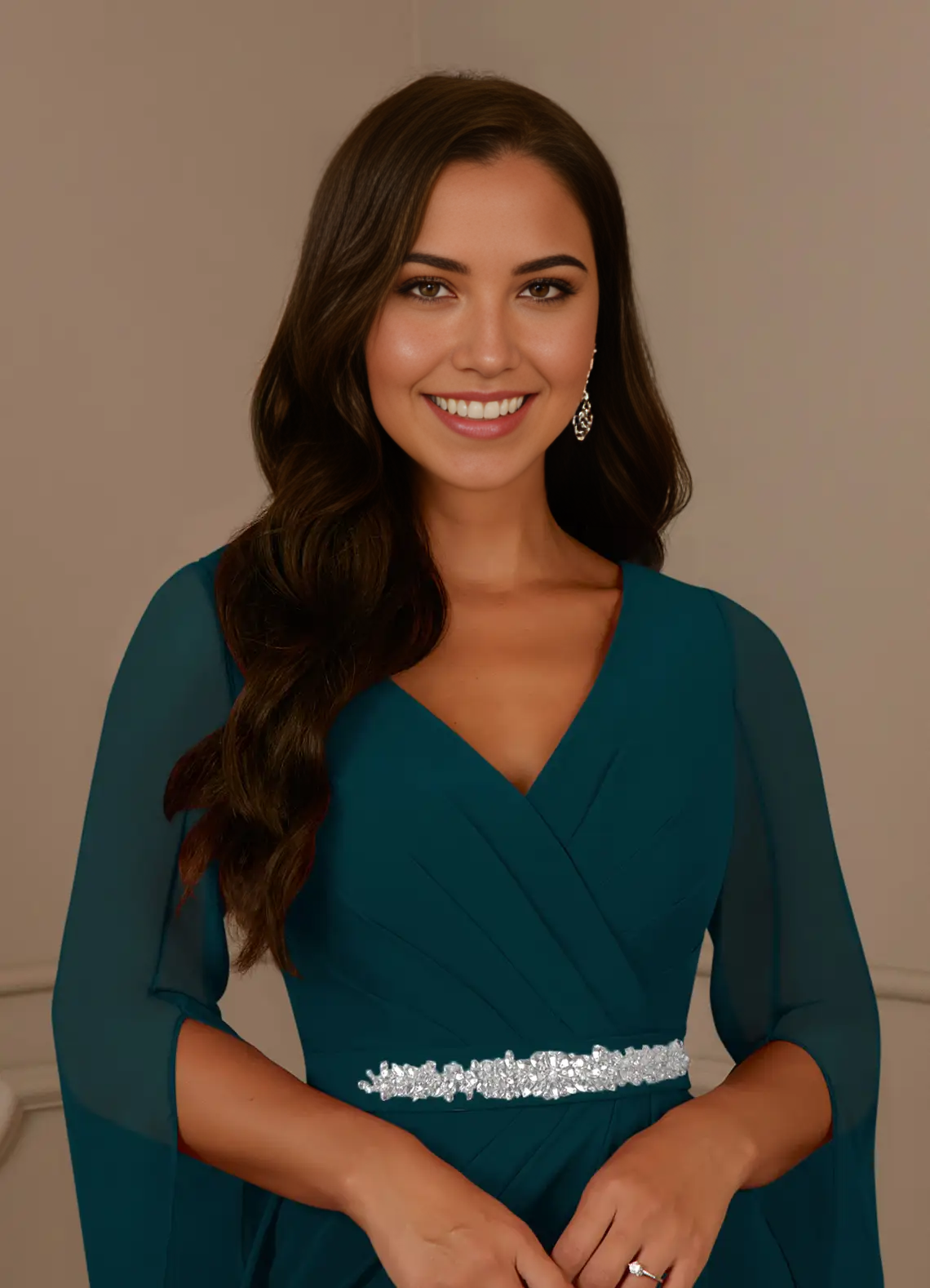 Wholesa A-Line V-Neck Pleated Chiffon Dress Mother of the Bride Dresses