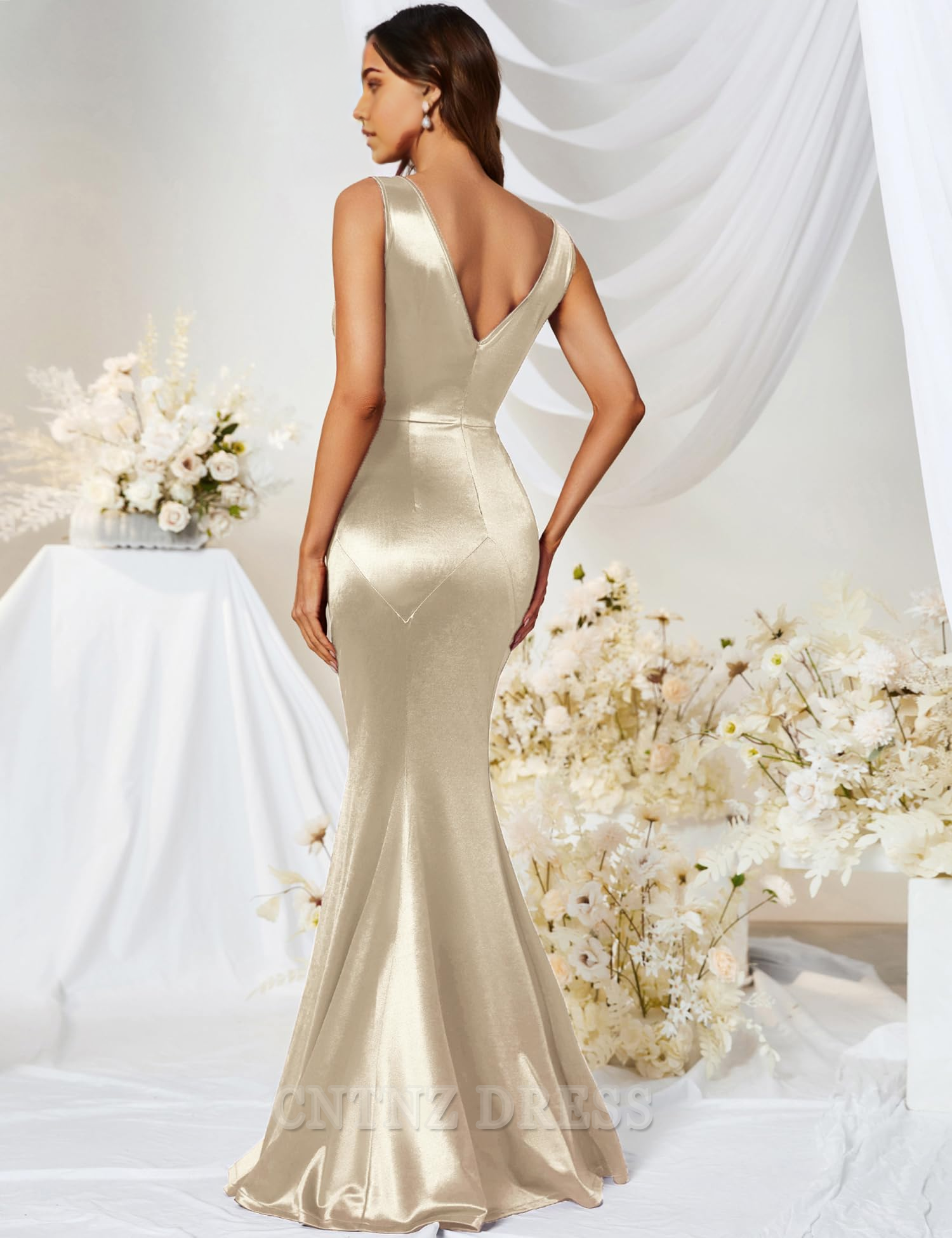 Wholesa Mermaid Elegant Sleeveless formal dresses Bridesmaid Dresses evening gown Prom Dress