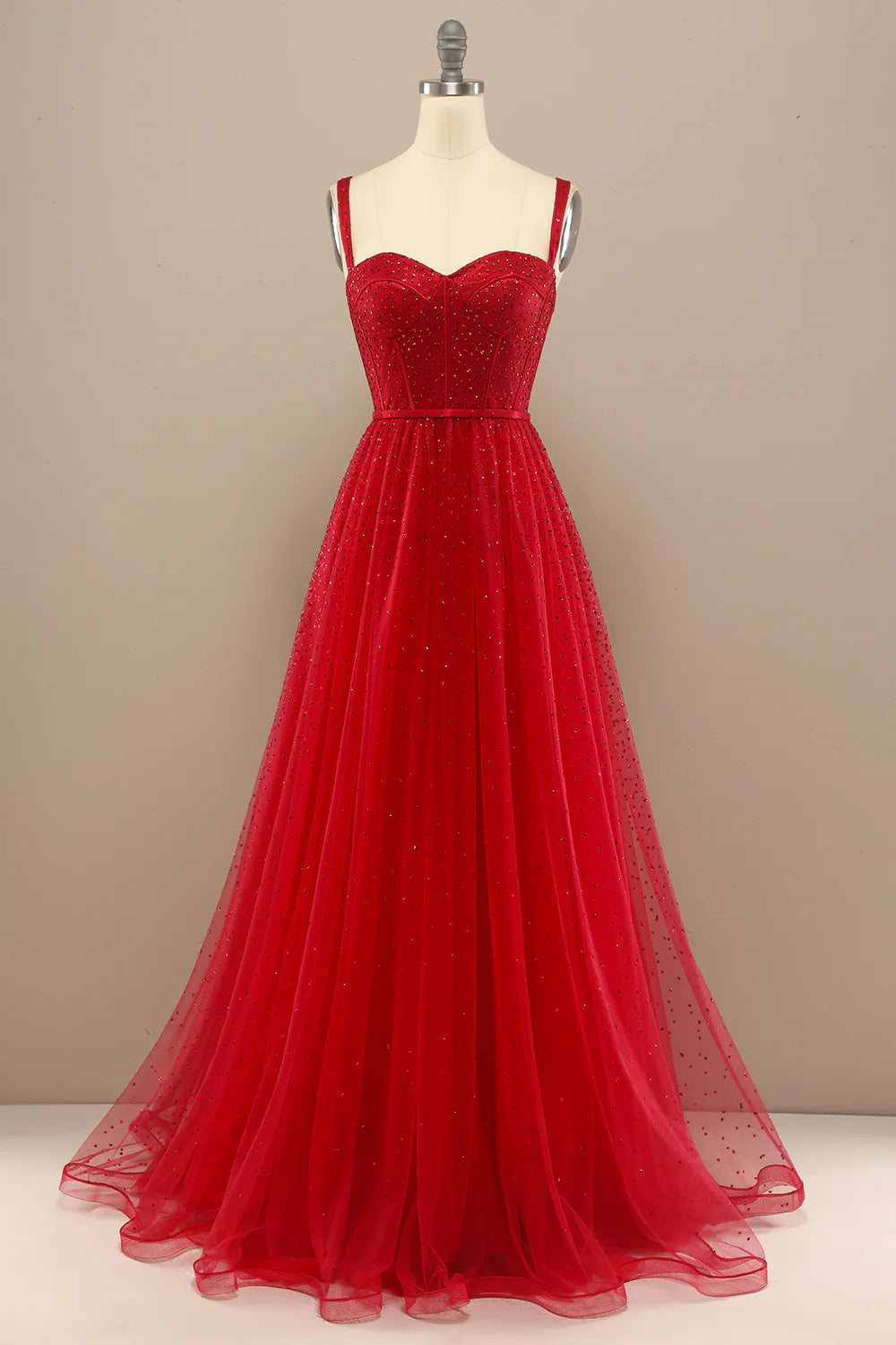Wholesa Beautiful Red Sweetheart Prom Dress with Beadings