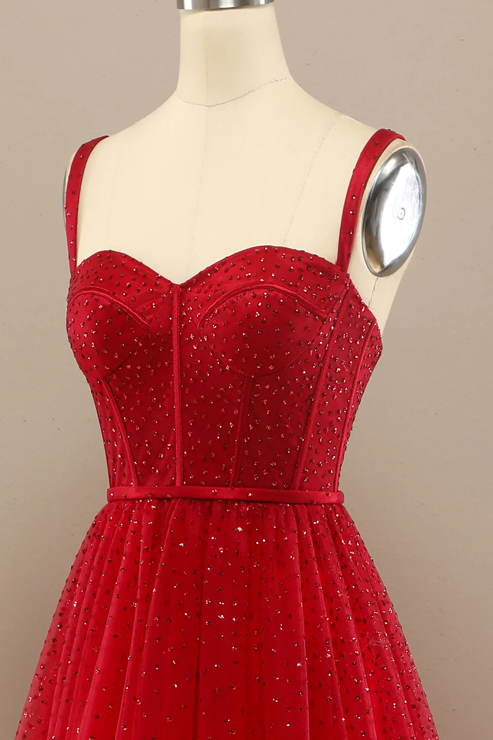 Wholesa Beautiful Red Sweetheart Prom Dress with Beadings
