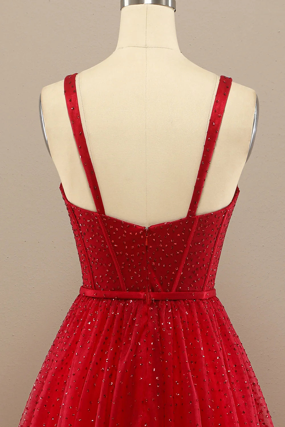 Wholesa Beautiful Red Sweetheart Prom Dress with Beadings