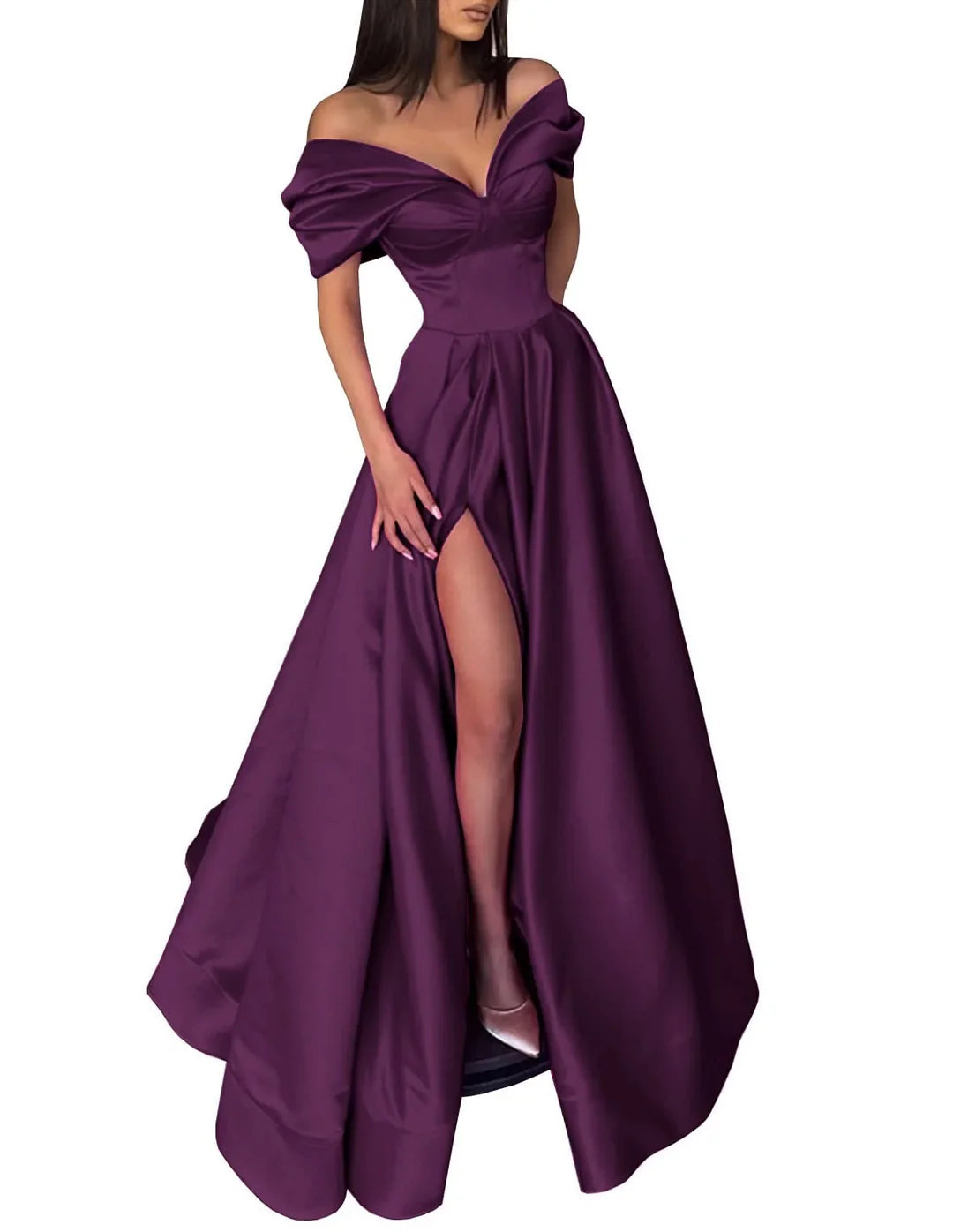 Wholesa A-Line Off The Shoulder Long Prom Dresses