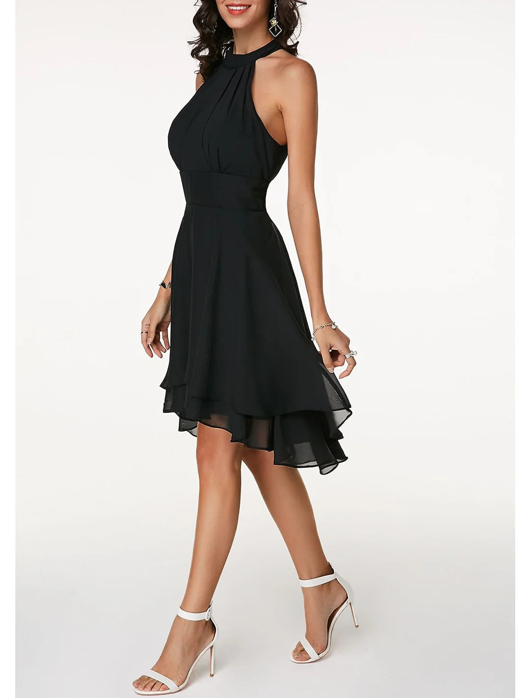 Wholesa A-Line Halter Length Sleeveless Cocktail Dresses