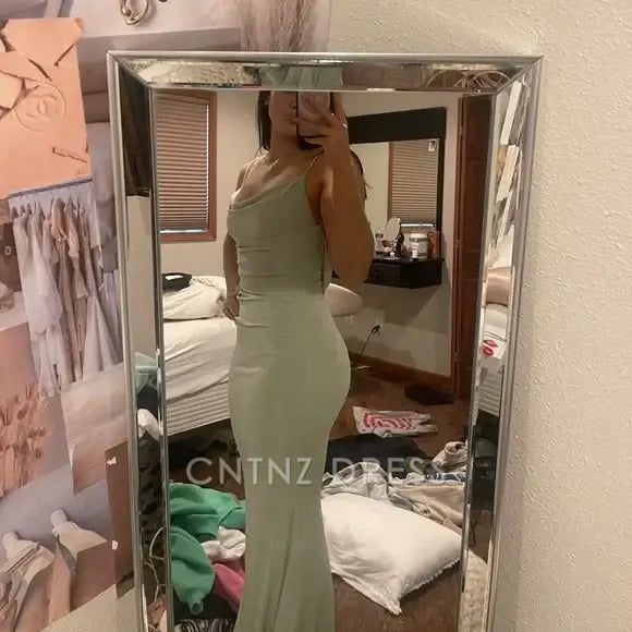 Wholesa Mermaid Sexy Spaghetti Straps Backless formal dresses Bridesmaid Dresses evening gown Prom Dress