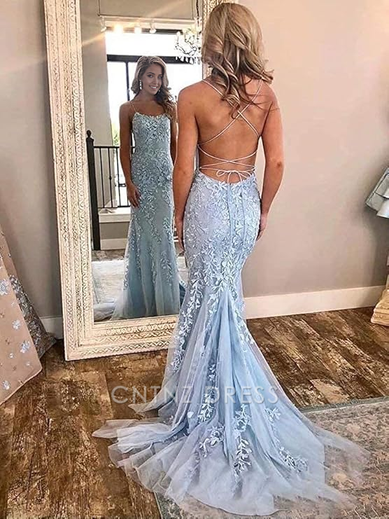 Wholesa Mermaid Off-the-Shoulder Sleeveless Sweep/Brush Train With Lace Tulle formal dresses Bridesmaid Dresses evening gown Prom Dress