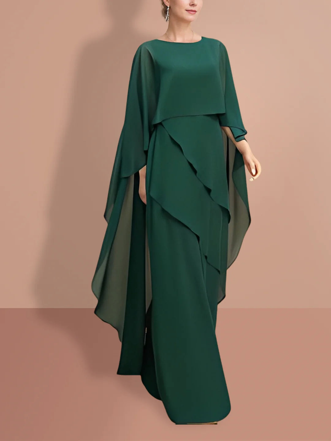 Wholesa Sheath Floor-Length Long Sleeves Mother of the Bride Dresses