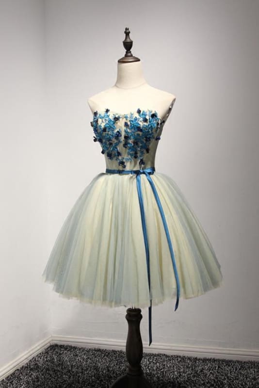 CNTNZ DRESS Hot Sale Homecoming Dress A Line Sweetheart Cute Appliques Short Dress Bow Belt Short Prom Dress