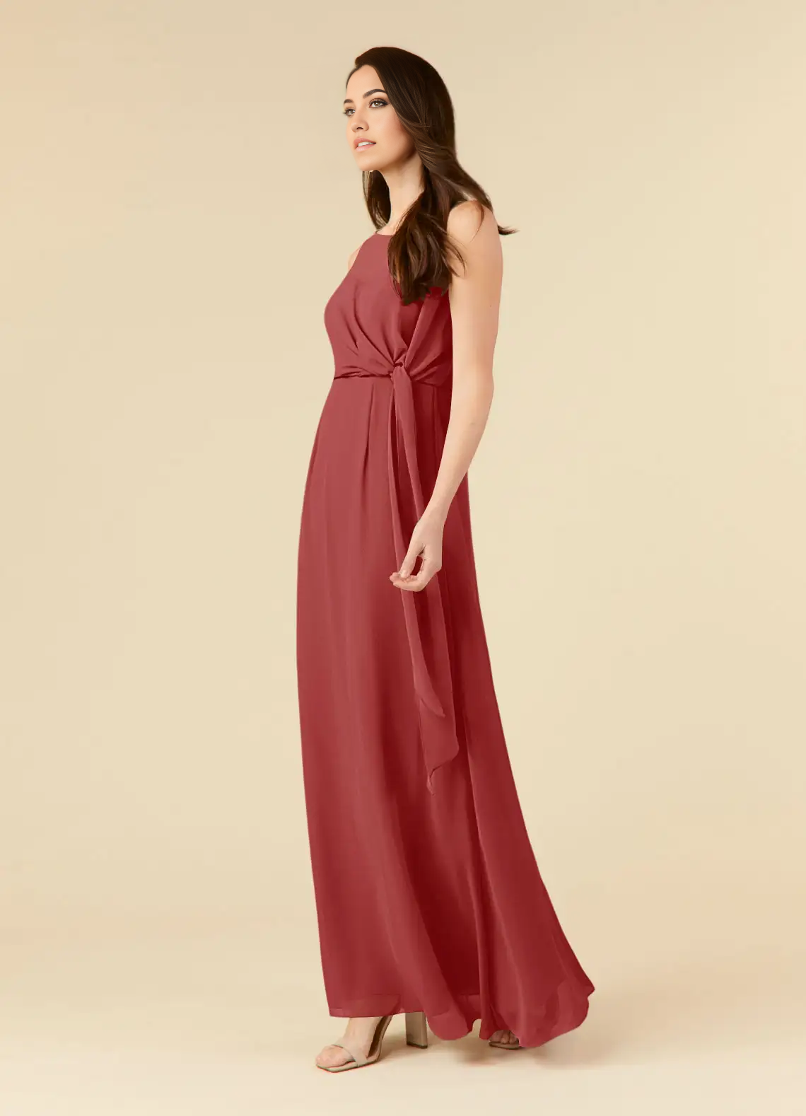 Wholesa A-Line Scoop Pleated Chiffon Rust formal dresses evening dress Mother of the Bride Dresses