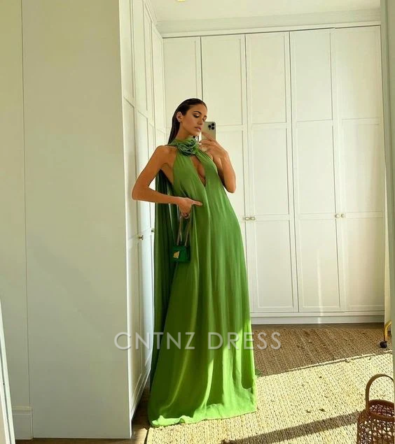 Wholesa Simple Deep V Green Long formal dresses Bridesmaid Dresses evening gown Prom Dress