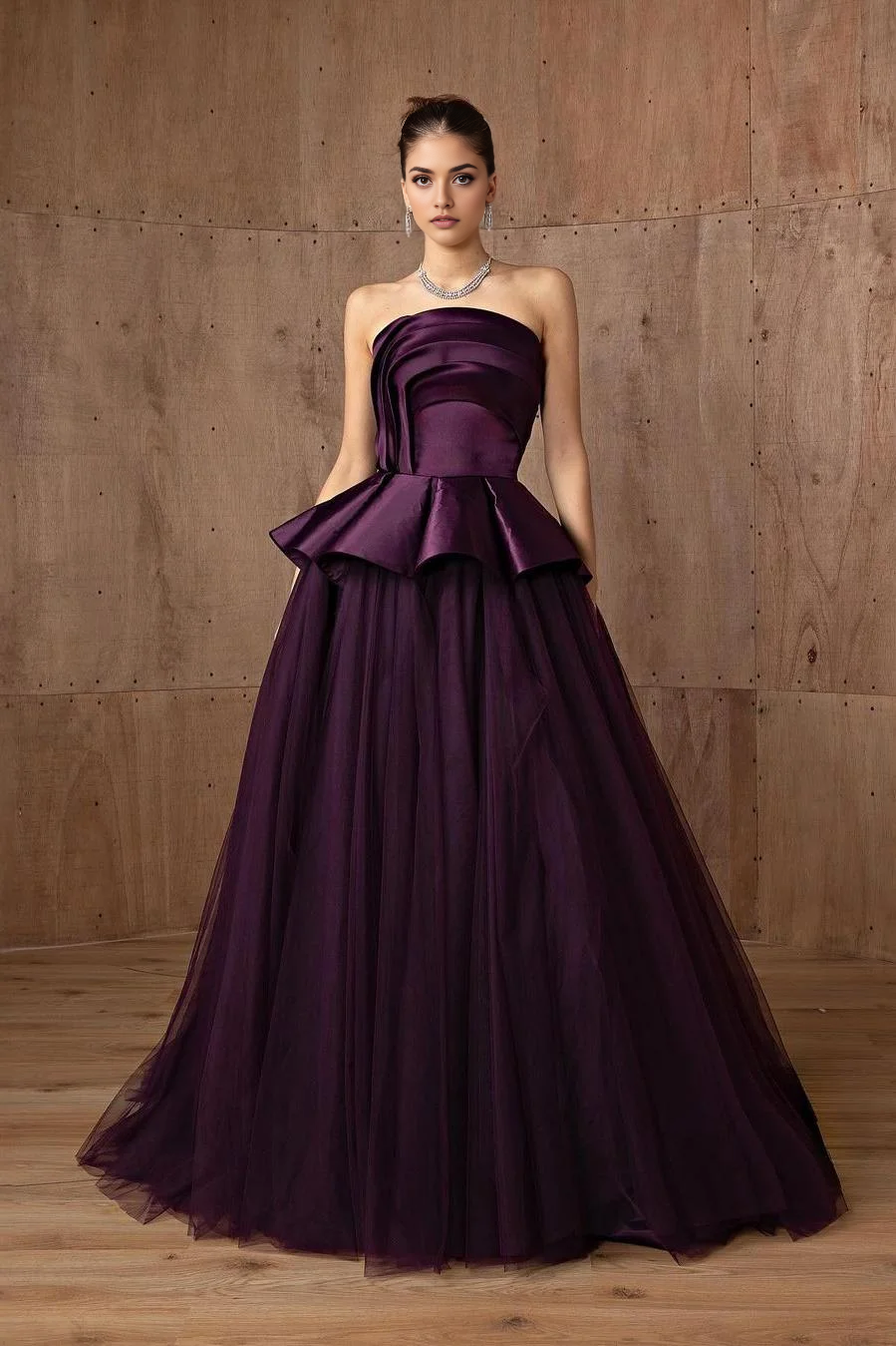 Fantastic Tulle A Line Strapless Sleeveless With Ruffles Gorgeous Evening Gowns Elegant Long Prom Dress