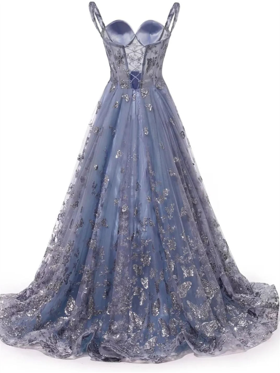 Wholesa A-Line Sweetheart Spaghetti Straps Floor-Length Prom Dress