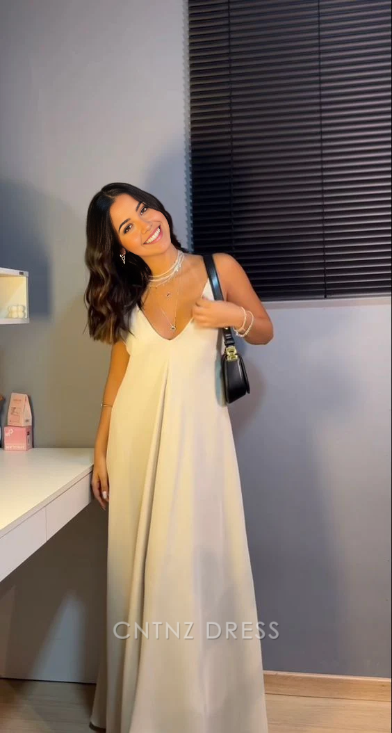 Wholesa Simple V Neck formal dresses Bridesmaid Dresses evening gown Prom Dress