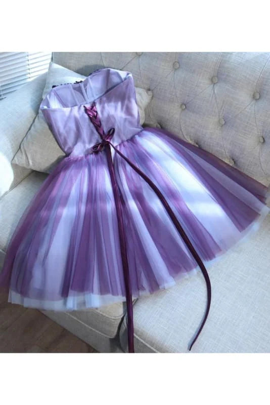 CNTNZ DRESS Hot Sale Homecoming Dress A Line Sweetheart Dress Mini Strapless Juniors Fashion Short Prom Dress