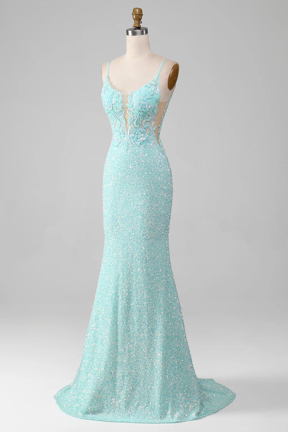 Wholesa Mermaid Sequins Sparkly Prom Dress with Slit