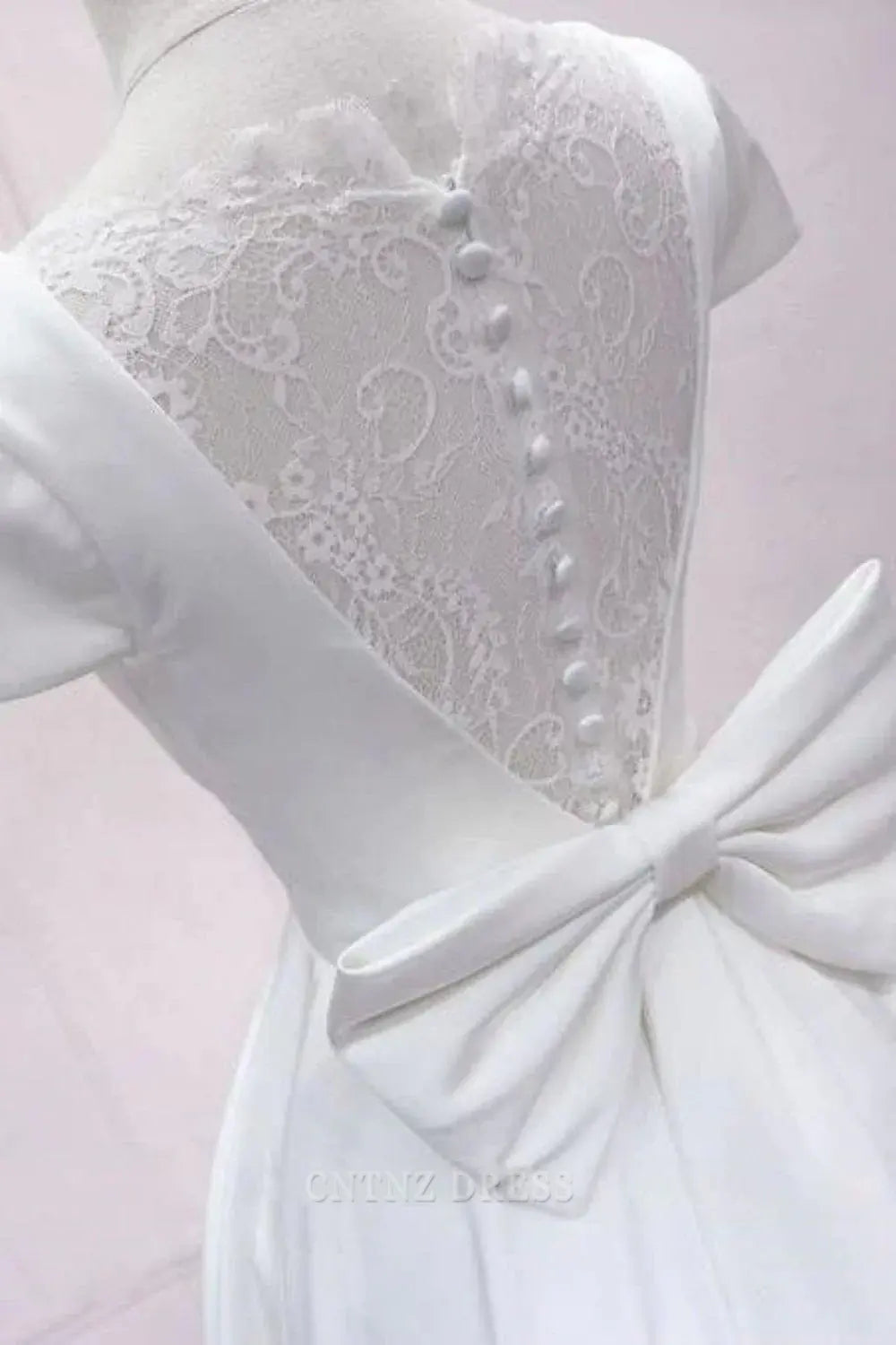 Wholesa A Line V-Neck Cap Sleeves White Homecoming Dress formal dresses Bridesmaid Dresses evening gown Prom Dress