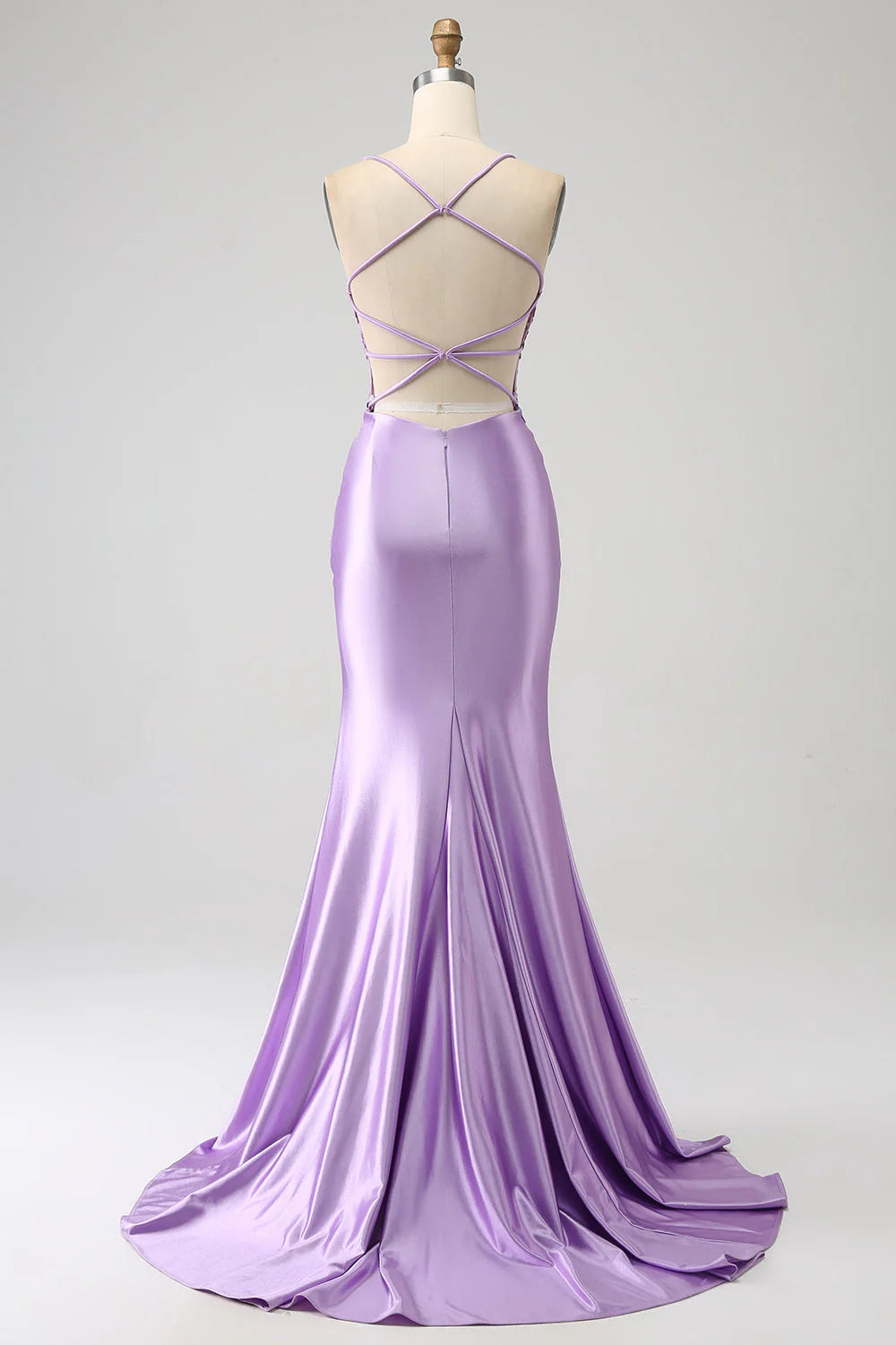 Wholesa Mermaid Spaghetti Straps Long Prom Dress with Appliques Slit