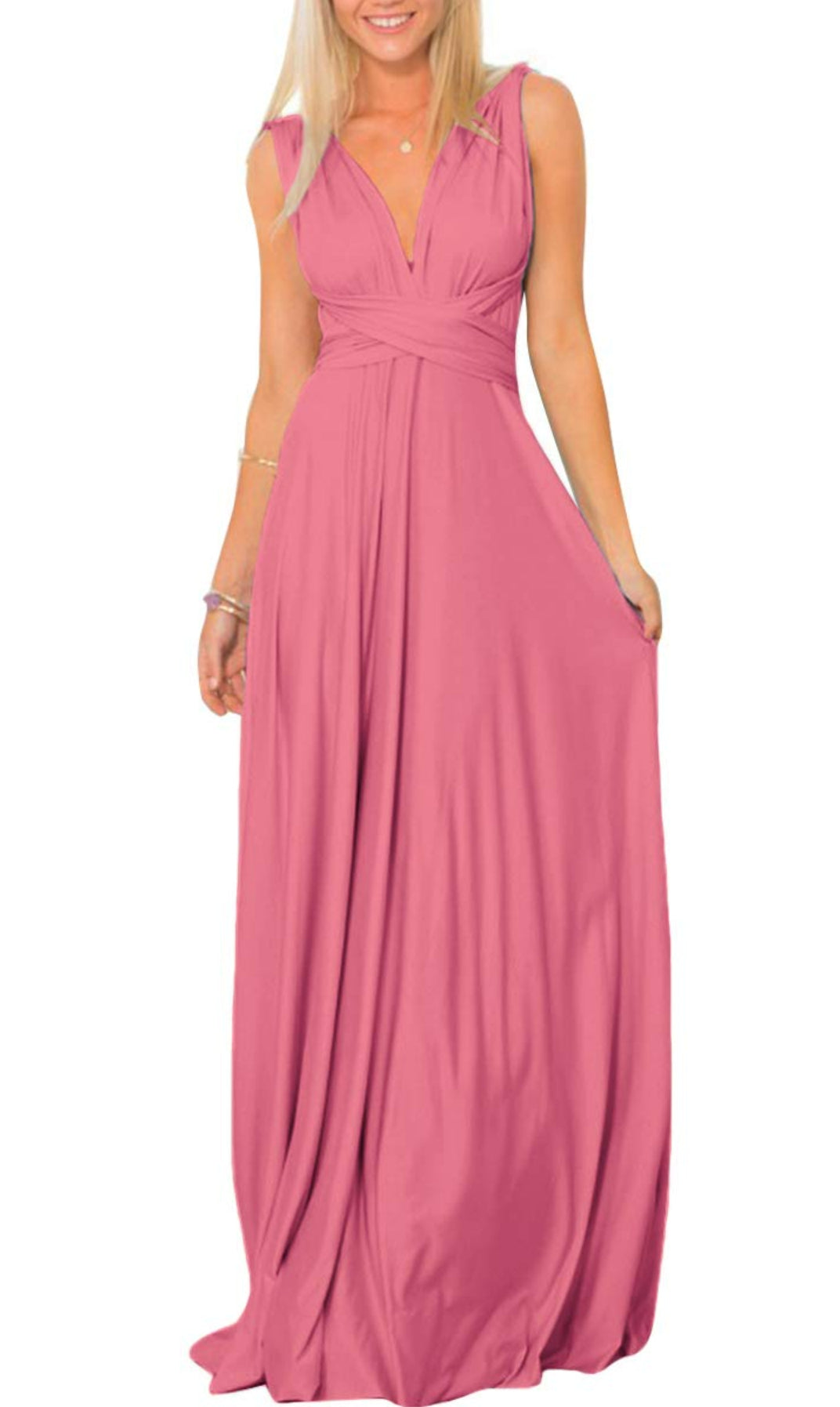 Wholesa A-line V-Neck Halter Floor Length formal dresses Bridesmaid Dresses evening gown Prom Dress