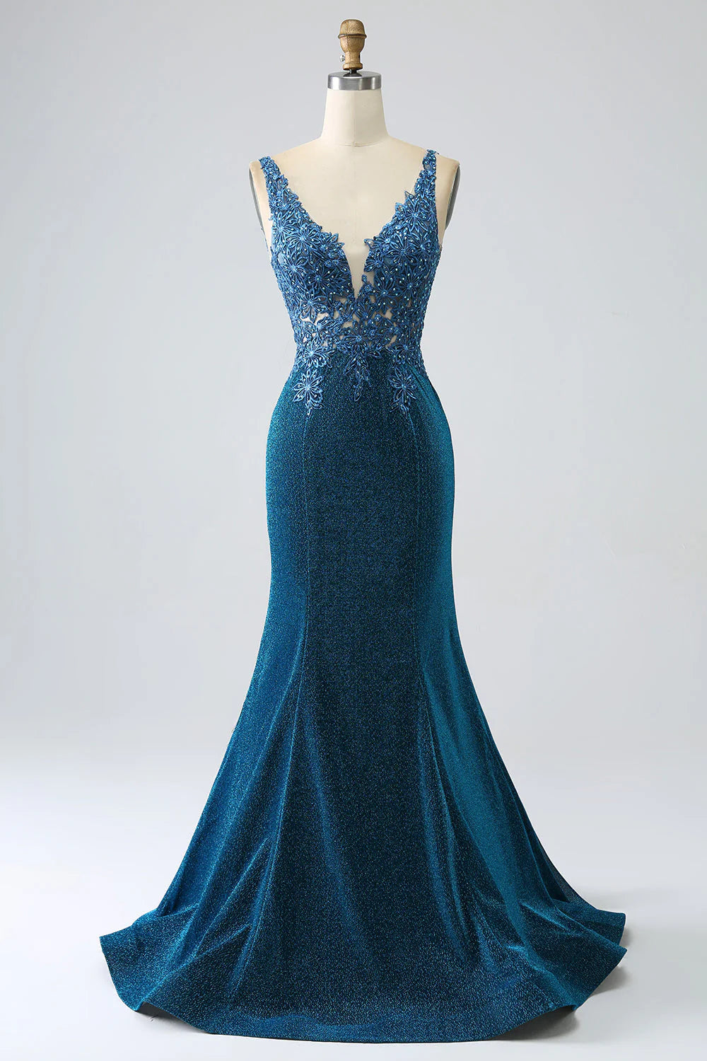 Wholesa Mermaid Glitter Prom Dress with Beading