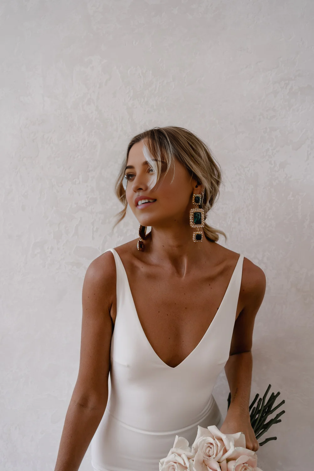 Wholesa Mermaid Deep V-Neck Backless Wedding Dresses