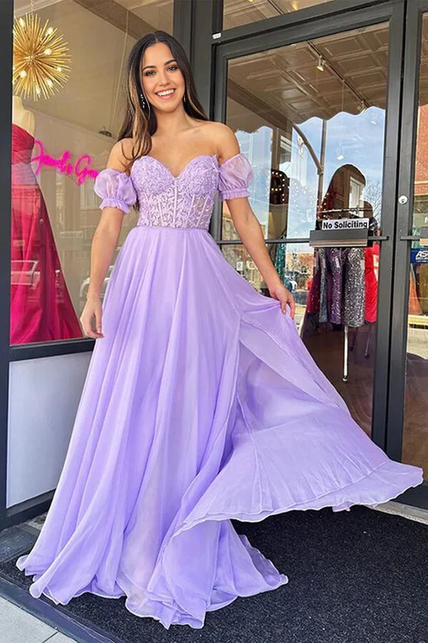 Wholesa Sweetheart Neck Chiffon Lace Long Prom Dresses Party Dresses