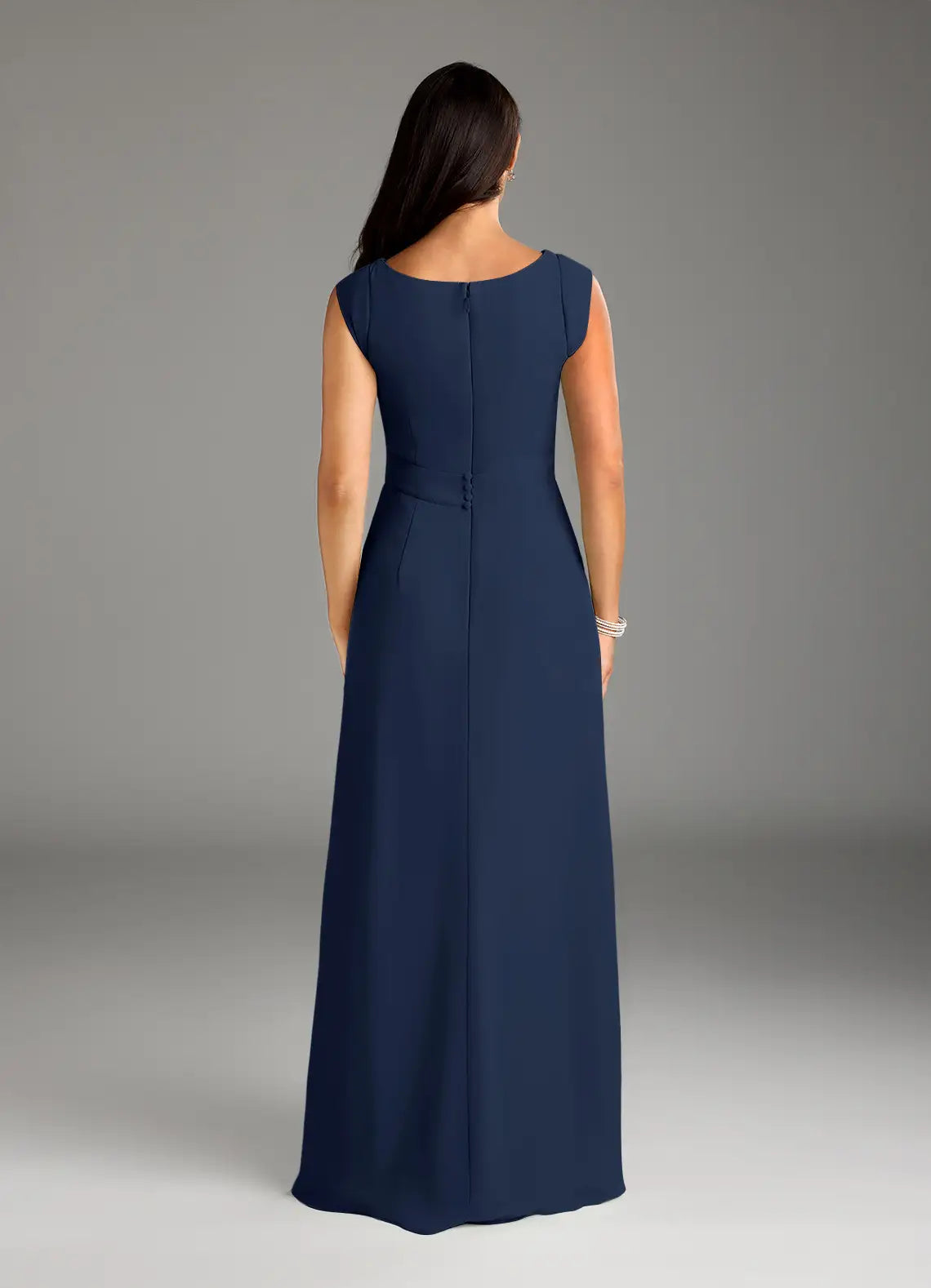 Wholesa A-Line Lace Chiffon Dark Navy formal dresses evening dress Mother of the Bride Dresses