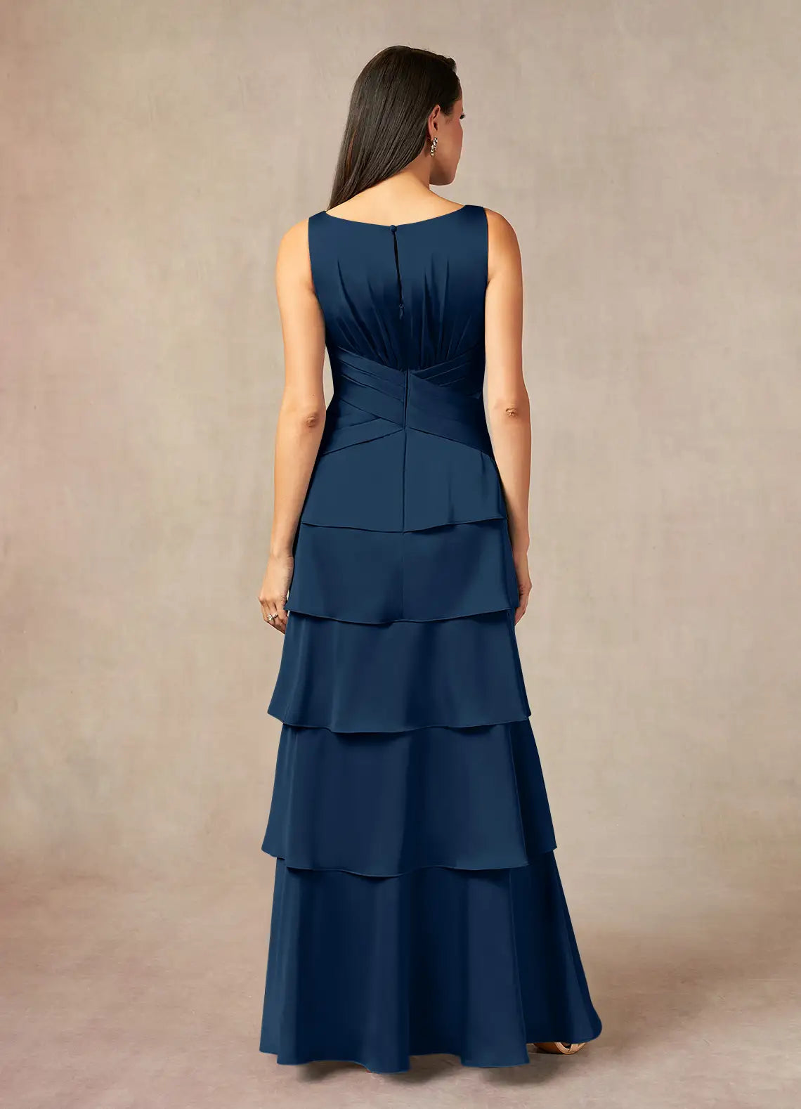 Wholesa A-Line V-Neck Pleated Dark Navy formal dresses evening dress Mother of the Bride Dresses