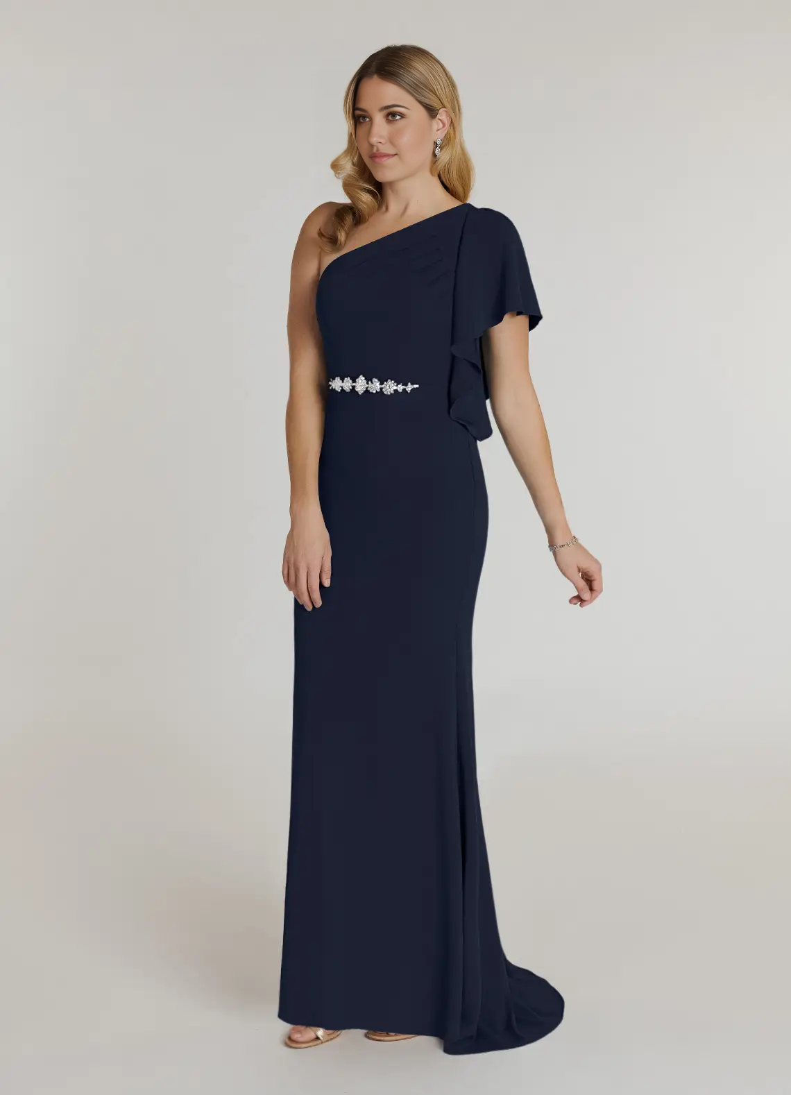 Wholesa Mermaid Pleated Dark Navy formal dresses evening dress Mother of the Bride Dresses