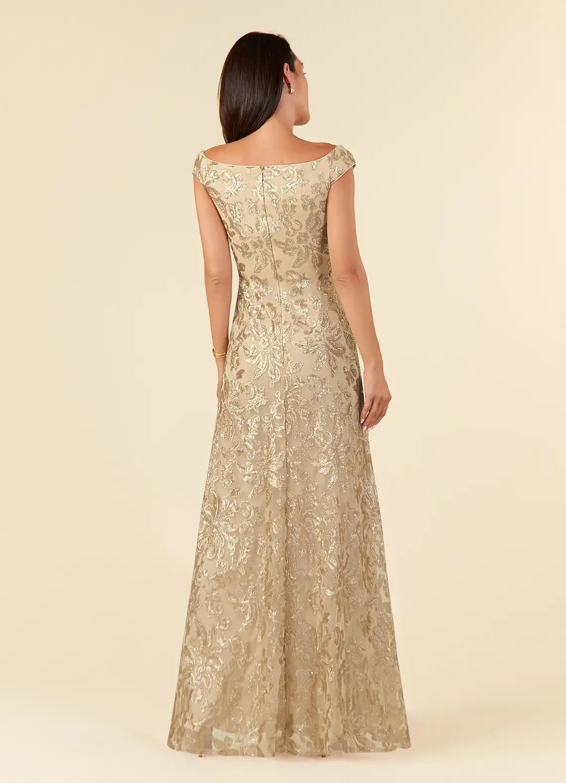 Wholesa A-Line Off the Shoulder Lace Champagne formal dresses evening gown Mother of the Bride Dresses