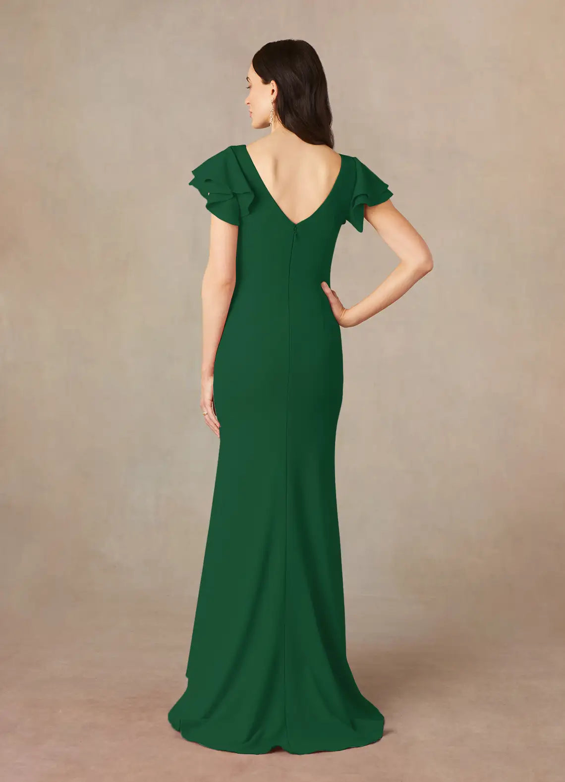 Wholesa Mermaid Scoop Ruched Dark Green formal dresses evening dress Mother of the Bride Dresses