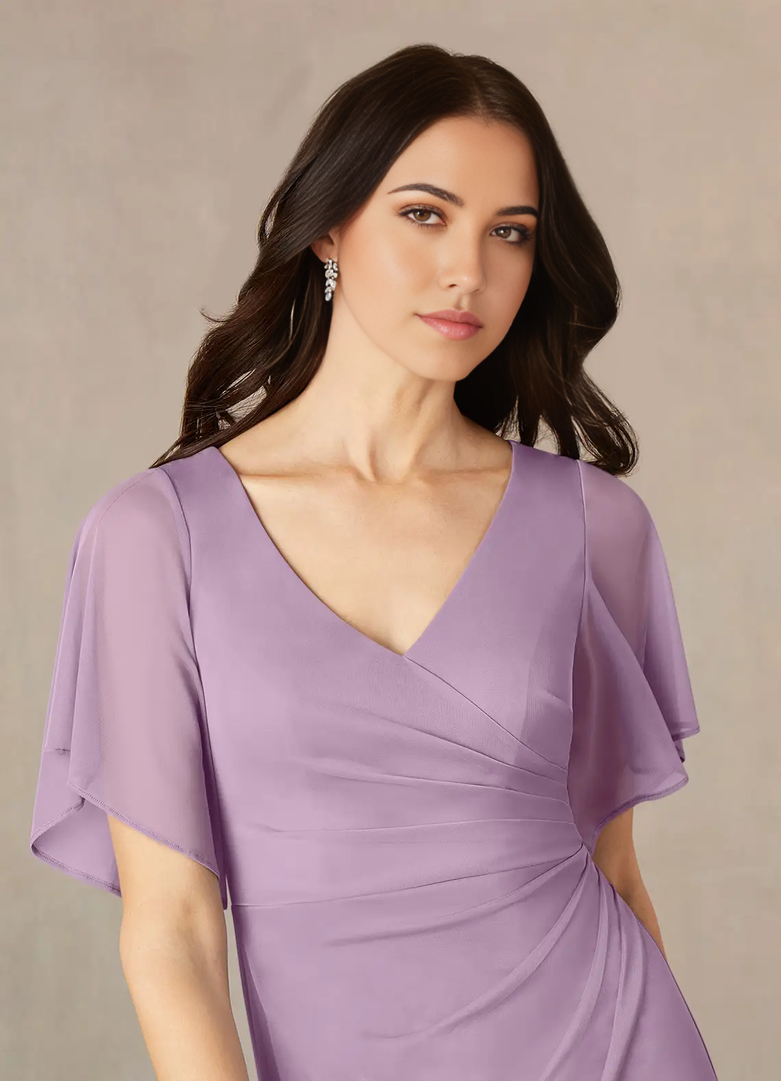 Wholesa A-Line V-Neck Wisteria formal dresses evening dress Mother of the Bride Dresses