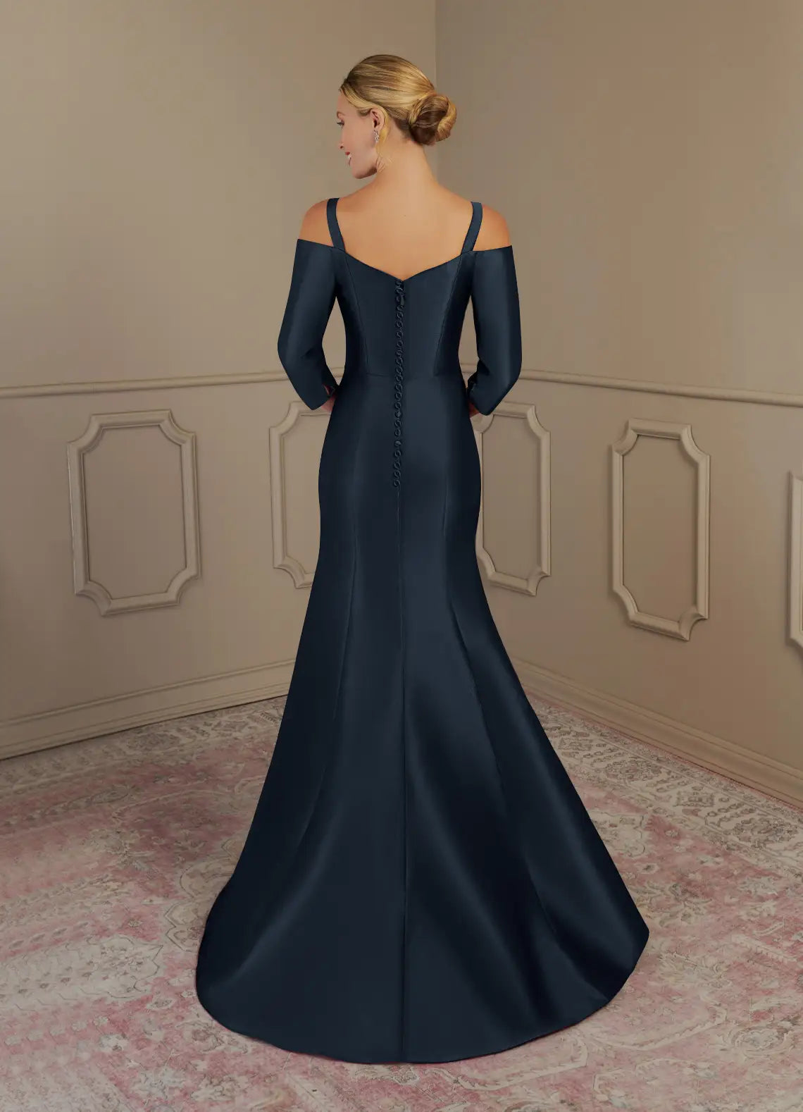 Wholesa Mermaid Off the Shoulder Dark Navy formal dresses evening dress Mother of the Bride Dresses