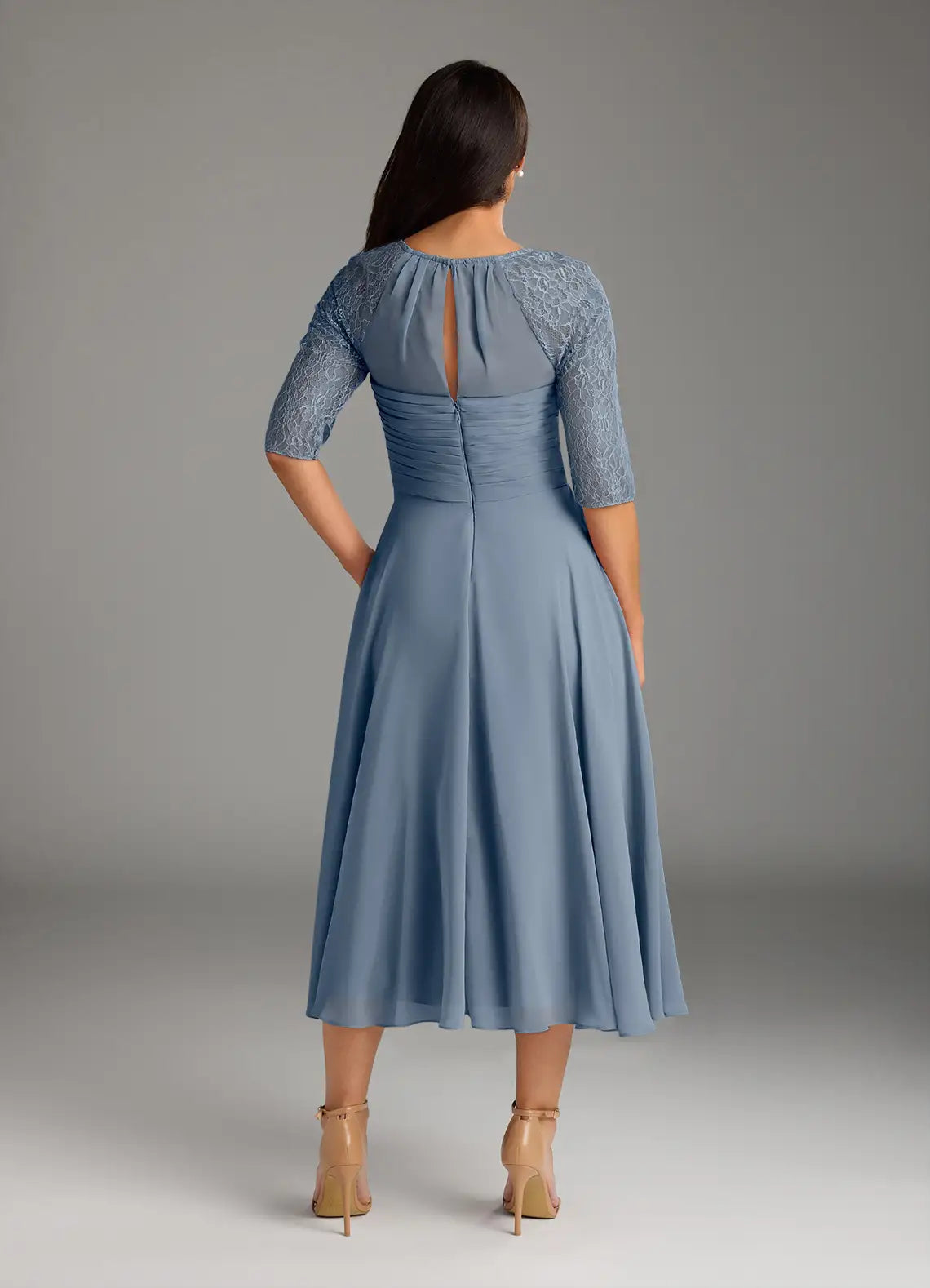 Wholesa A-Line Scoop lace Chiffon formal dresses evening dress Mother of the Bride Dresses