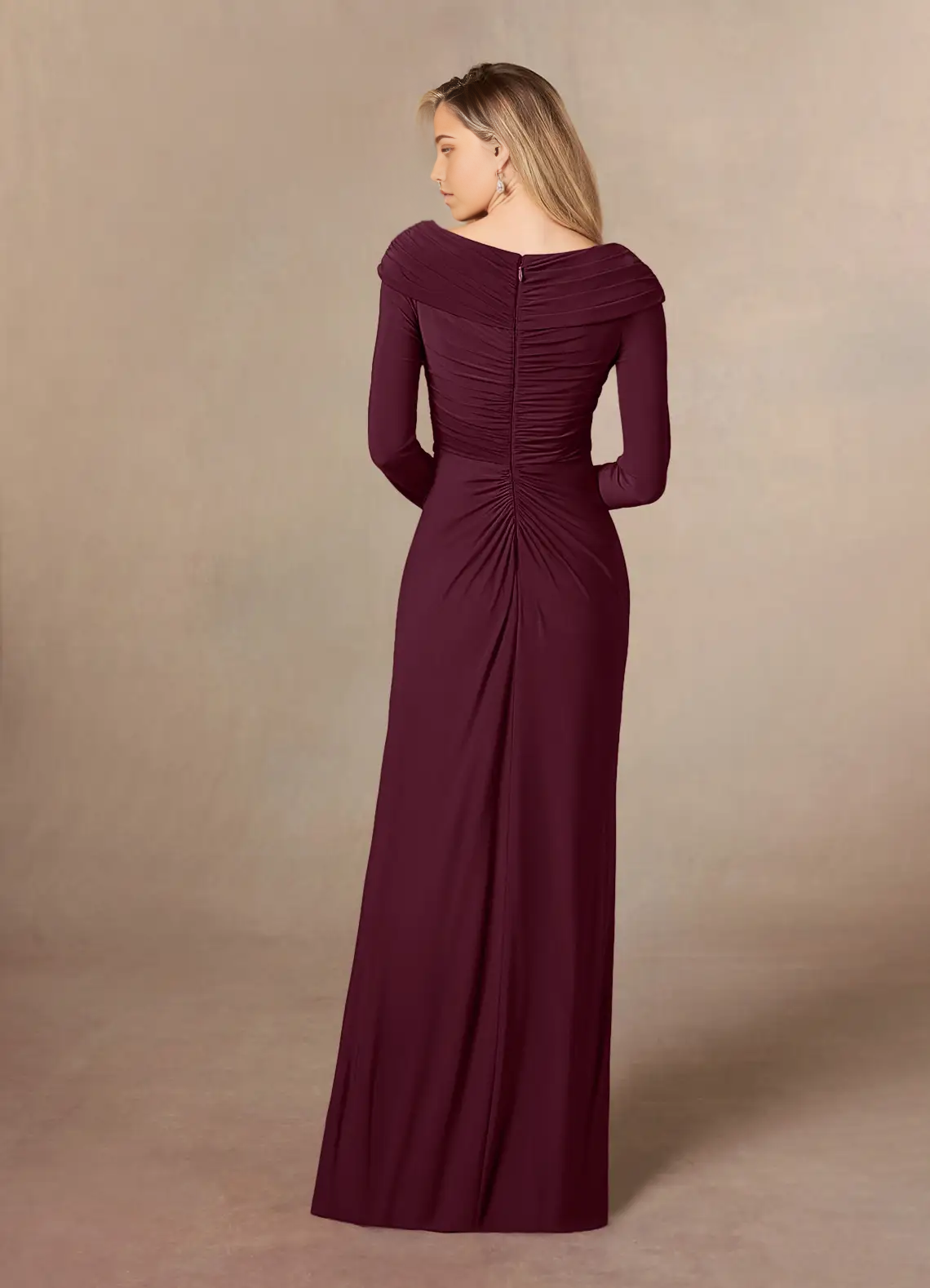 Wholesa Sheath Off the Shoulder Satin Cabernet formal dresses evening dress Mother of the Bride Dresses