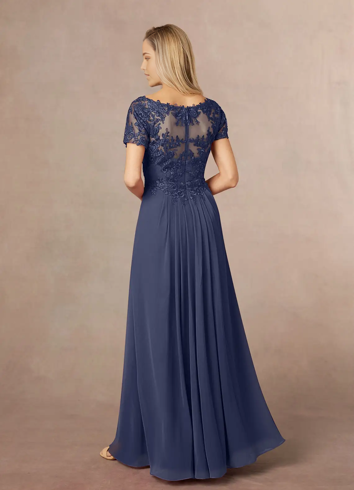 Wholesa A-Line Appliques Lace Chiffon Stormy formal dresses evening dress Mother of the Bride Dresses