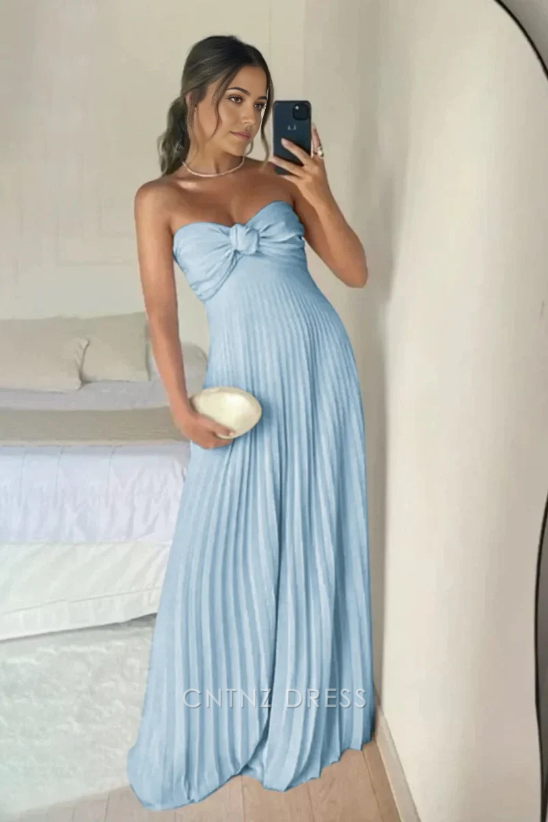 Wholesa A Line Elegant Sweetheart Long formal dresses Bridesmaid Dresses evening gown Prom Dress with Ruffles