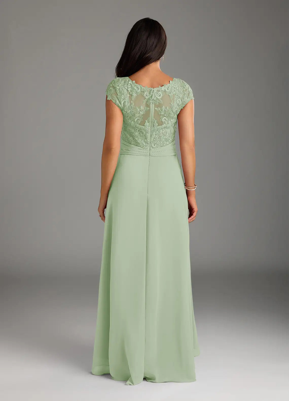 Wholesa A-Line Lace Chiffon Dusty Sage formal dresses evening dress Mother of the Bride Dresses