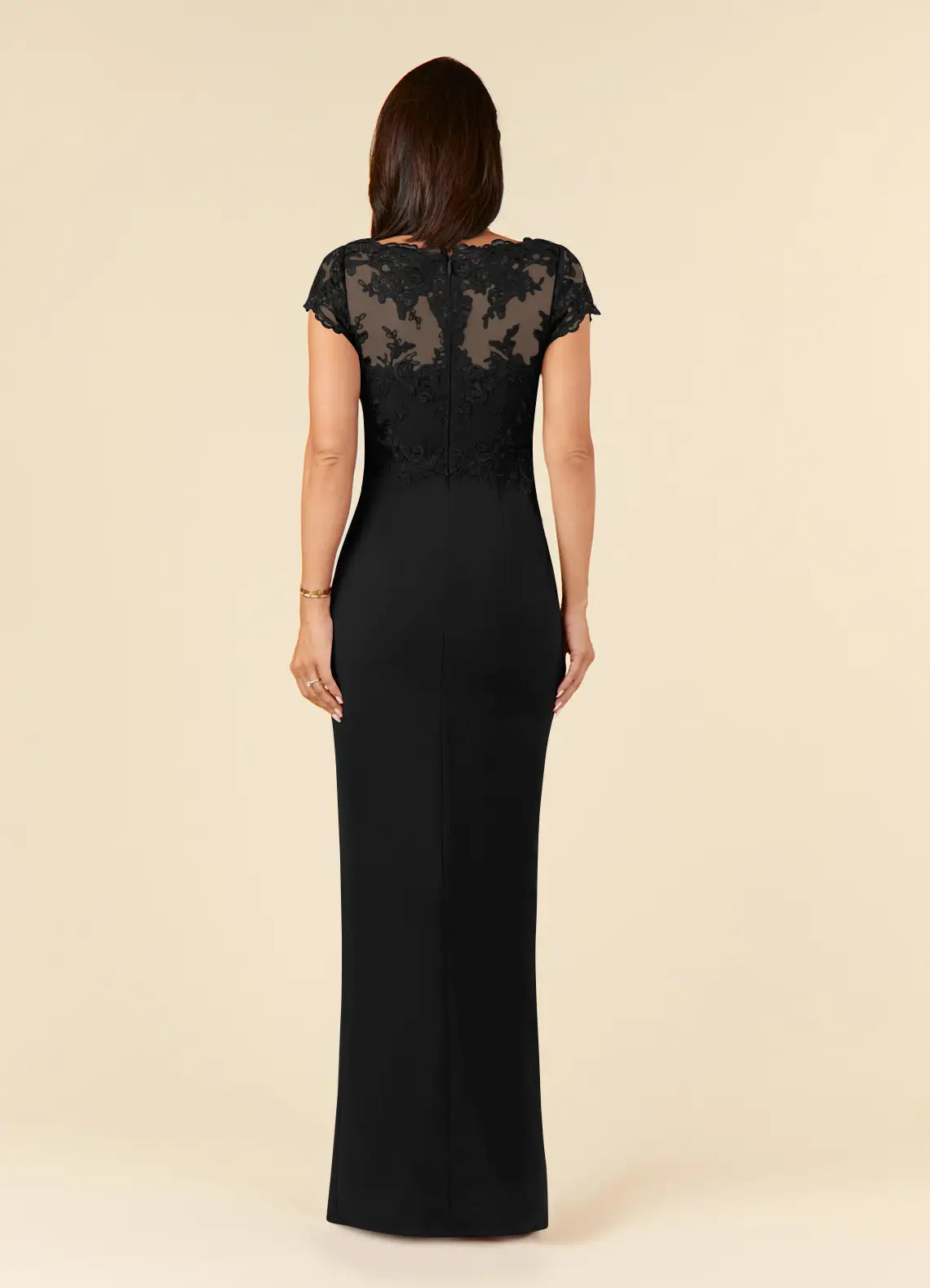 Wholesa Sheath V-Neck Lace Appliques Black formal dresses evening dress Mother of the Bride Dresses