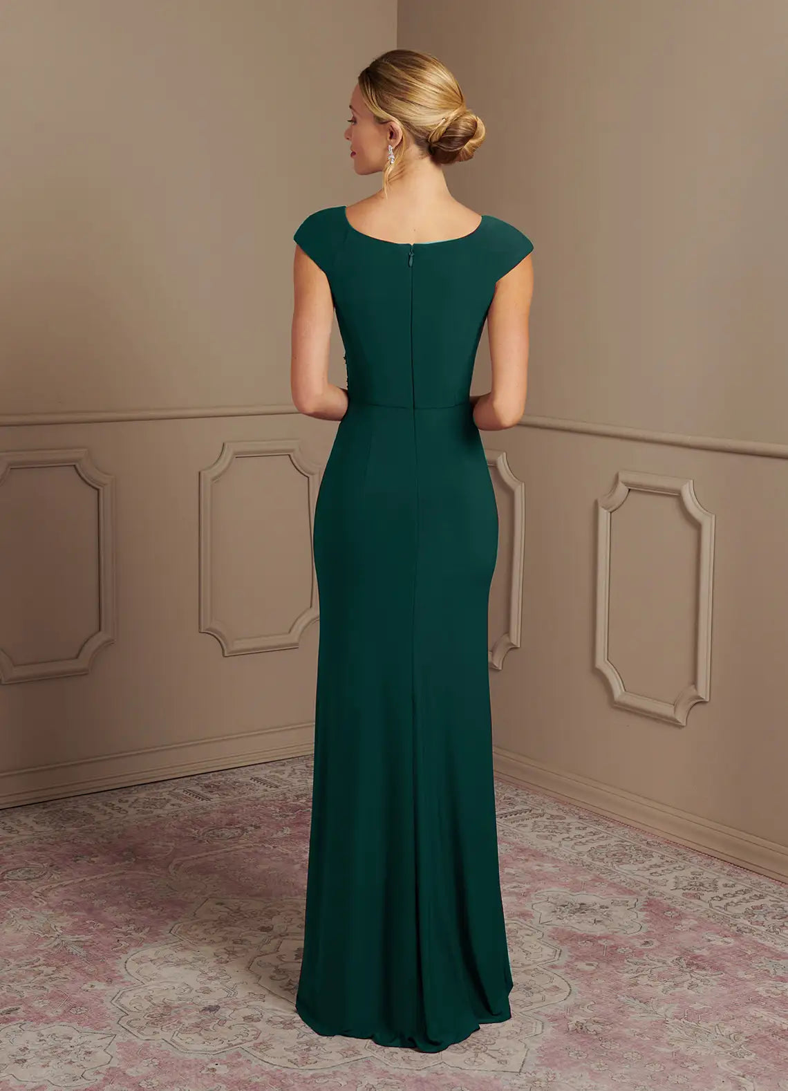 Wholesa Sheath Sequins Dark Green formal dresses evening dress Mother of the Bride Dresses