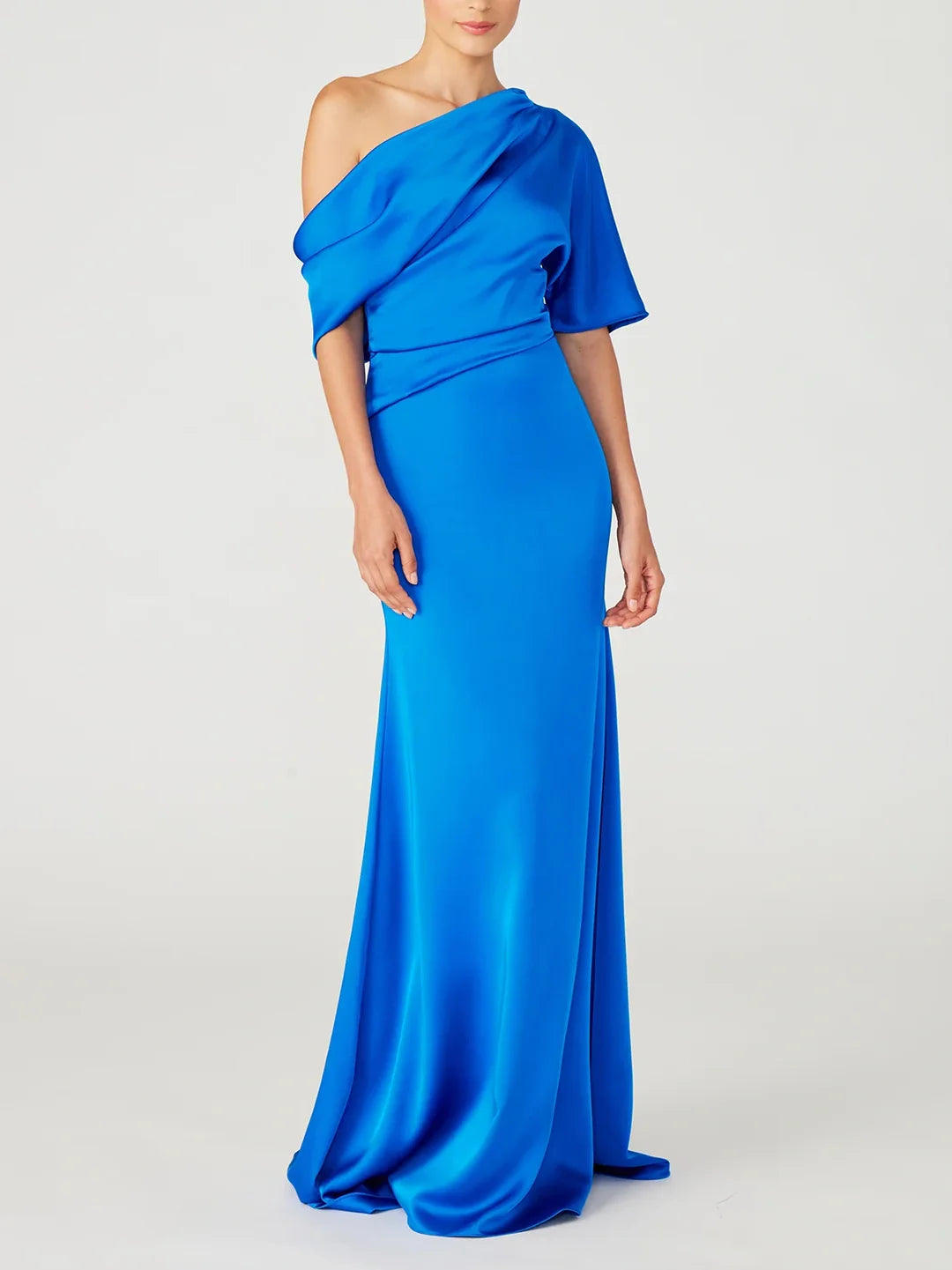 Wholesa A-Line One-Shoulder Half Sleeves Floor-Length Mother Of The Bride Dresses