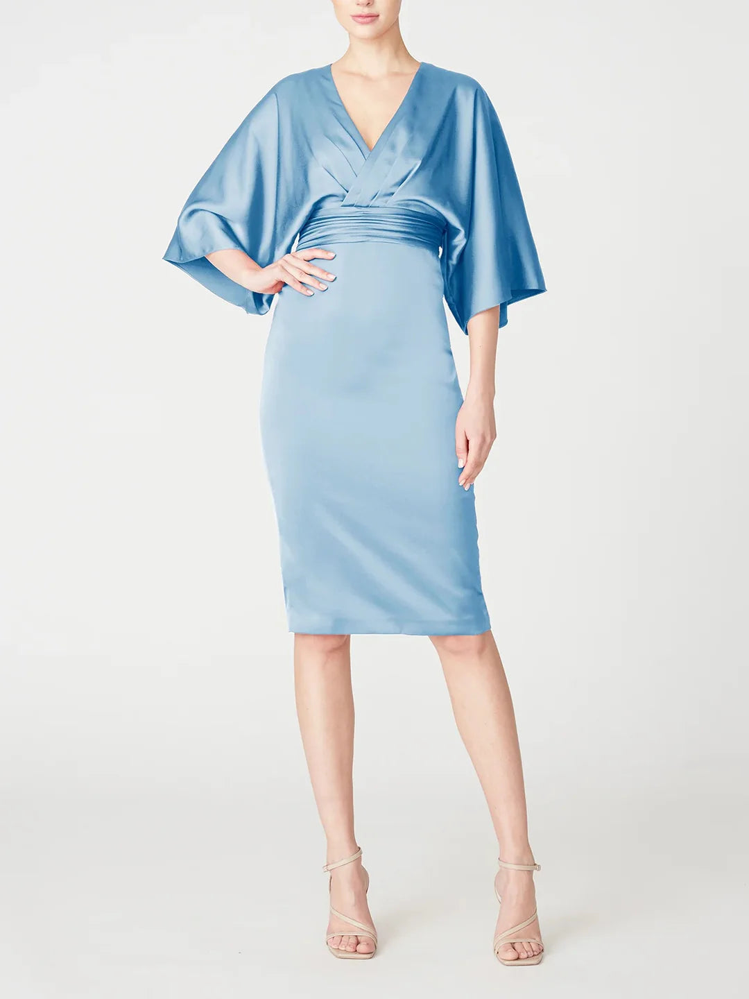 Wholesa Sheath V-Neck Half Sleeves Knee-Length Mother Of The Bride Dress