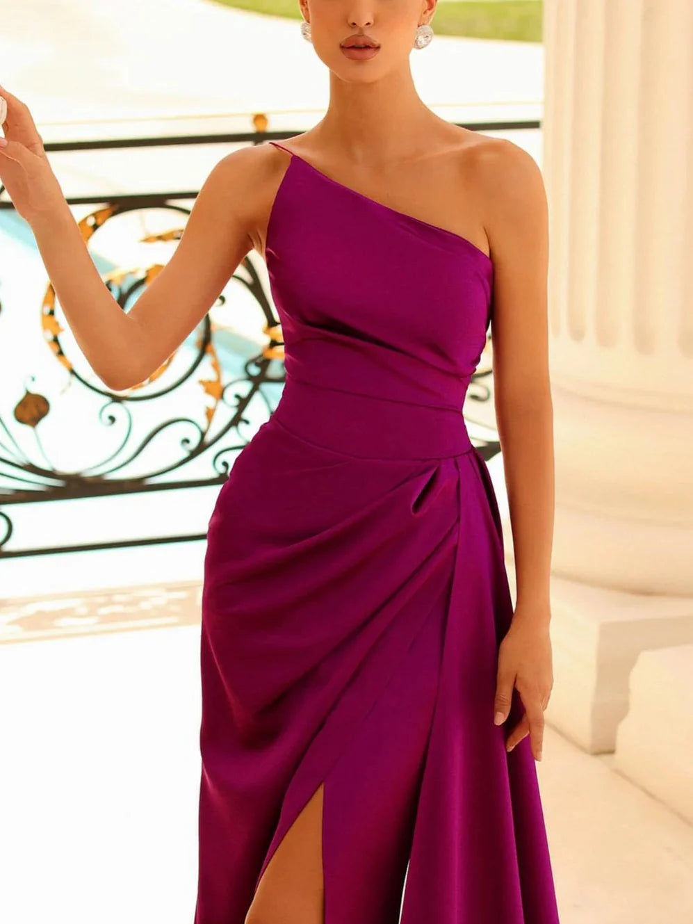 Wholesa Sheath Spaghetti Straps Sleeveless Floor-Length Evening Dress
