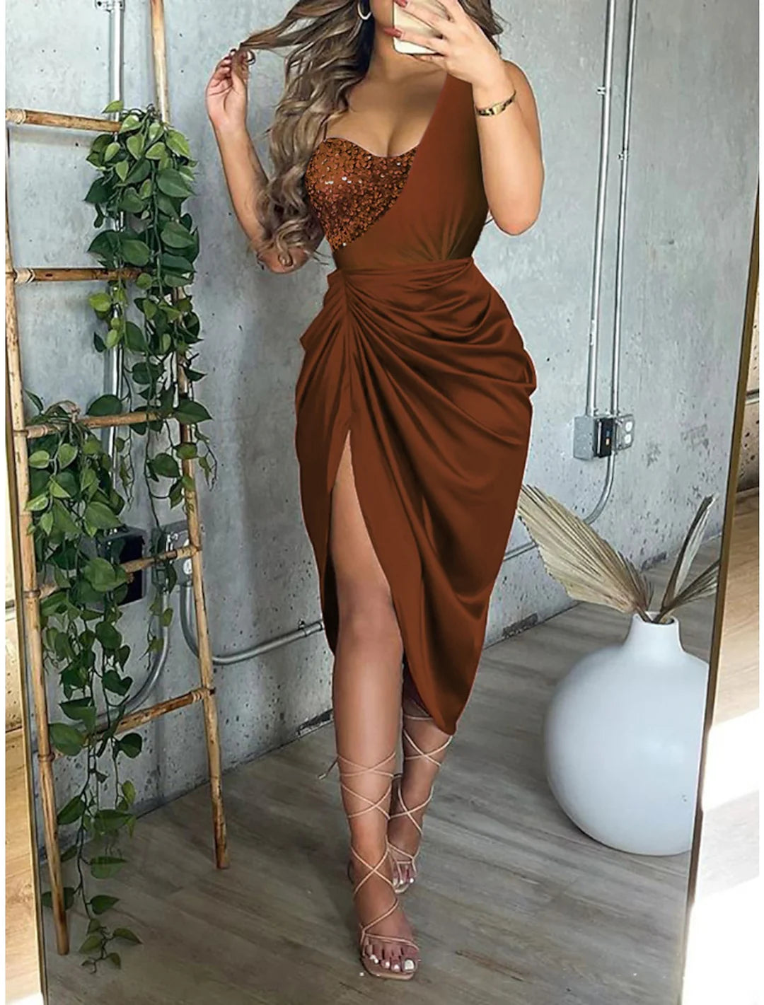 Wholesa Sheath One Shoulder Wedding Guest Cocktail Dresses