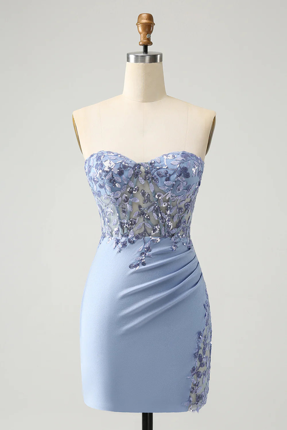 Wholesa Glitter Sequined Tight Strapless Corset Party Dress Homecoming Dresses