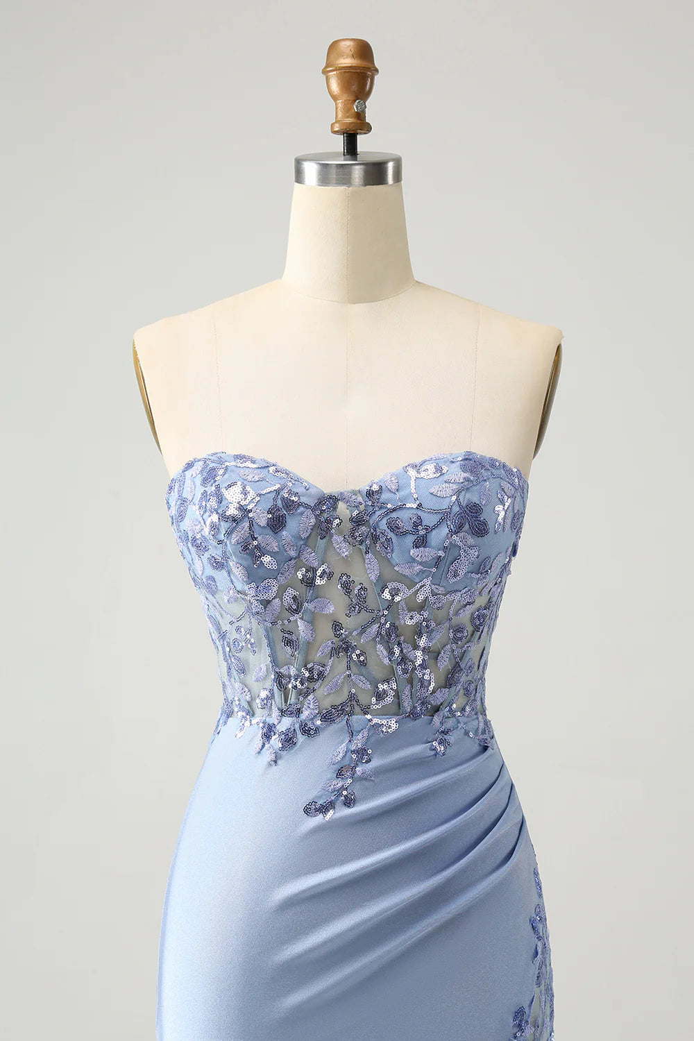 Wholesa Glitter Sequined Tight Strapless Corset Party Dress Homecoming Dresses