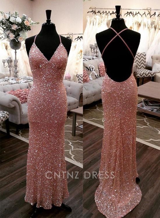 Wholesa Mermaid Sequins Spaghetti Straps Long formal dresses Bridesmaid Dresses evening gown Prom Dress