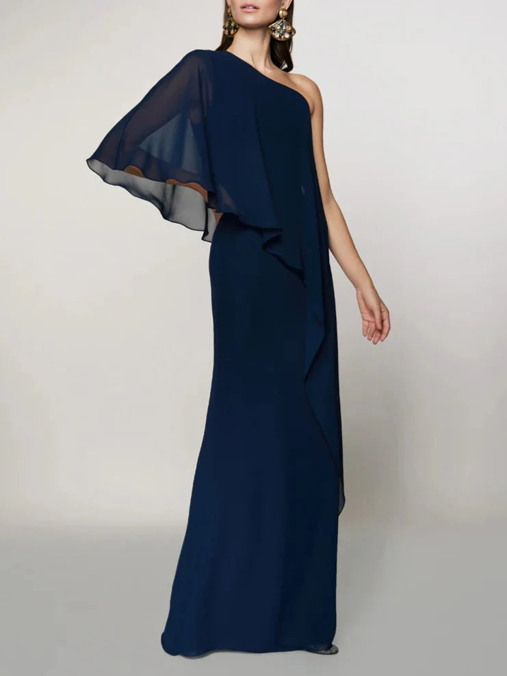 Wholesa A-Line One-Shoulder Sleeveless Floor-Length Mother Of The Bride Dresses