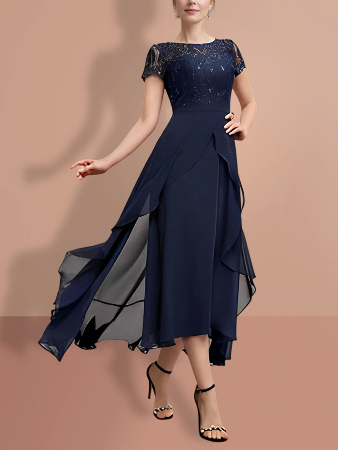 Wholesa A-Line Short Sleeves Mother of the Bride Dresses