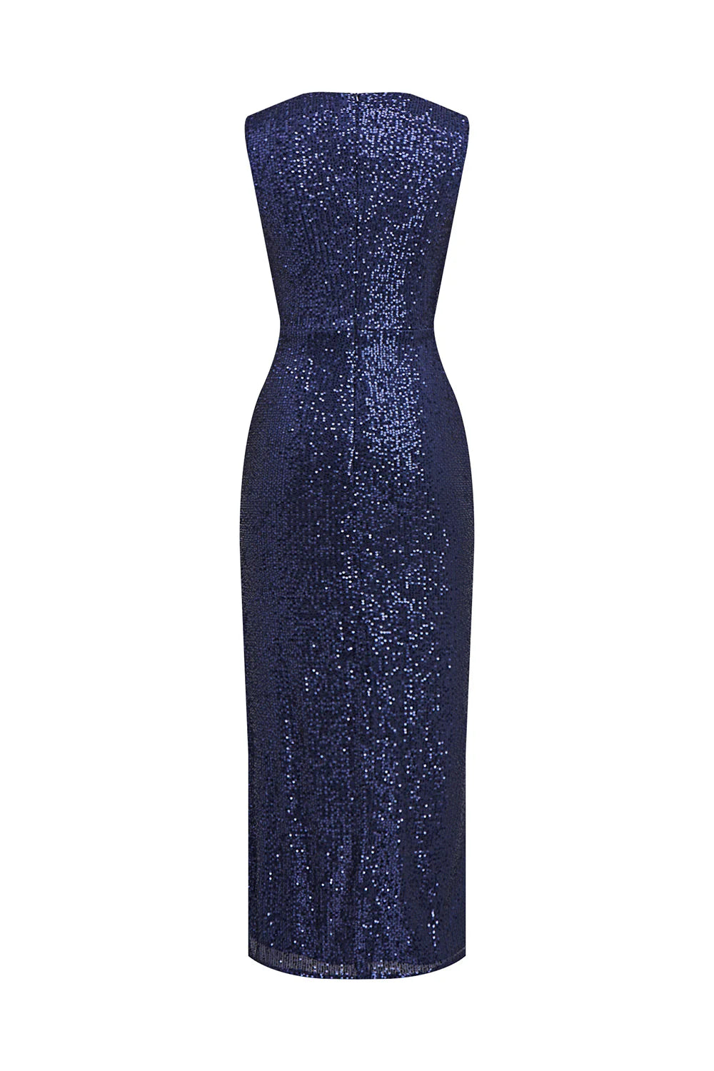 Wholesa Sheath Sequins V-neck Midi Cocktail Dress Wedding Guest Dresses with Slit